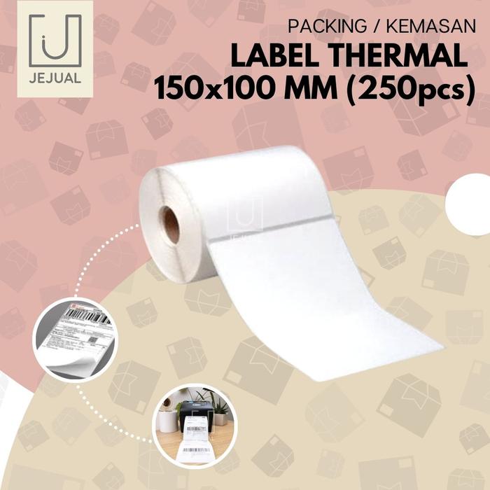 Gambar STICKER RESI A6 150x100 mm Label Thermal Kertas Stiker Barcode Online - 250 pcs dari STORE JEJUAL undefined Tokopedia