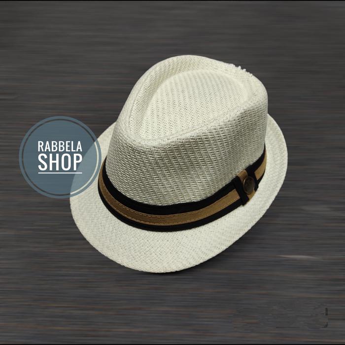 Gambar Topi Fedora Topi Laken Topi Koboy Topi Pria Dewasa khaki - Broken white dari RABELLA COLLECTION undefined Tokopedia