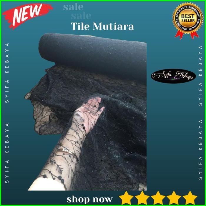 Gambar Kain Brokat Tile Mutiara Broken White Putih Tulang Brukat Tille Tulle - hitam dari latifajaya undefined Tokopedia