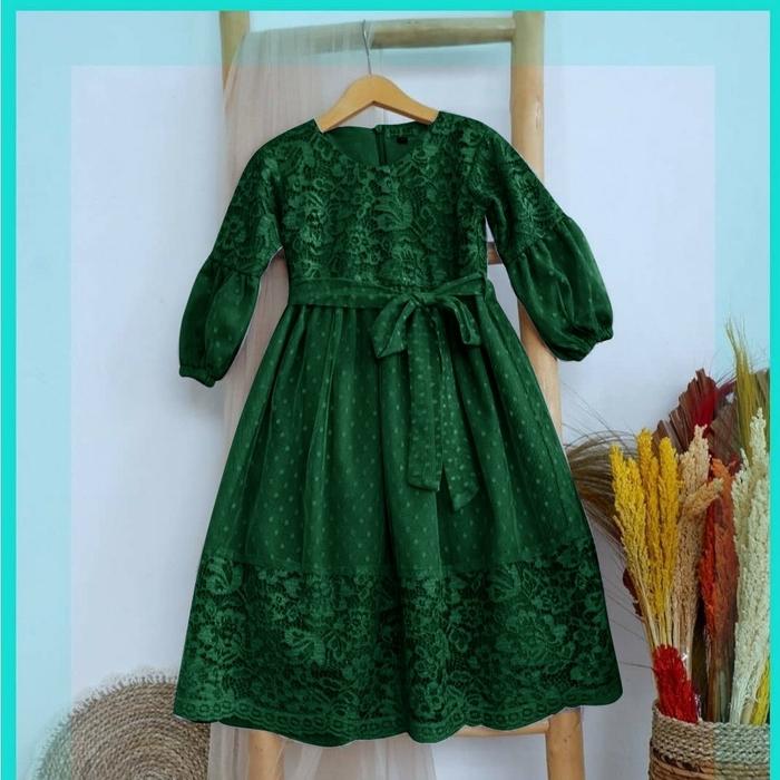 Gambar BAJU GAMIS PEREMPUAN BUSANA MUSLIM ANAK UMUR USIA 3 4 5 6 7 TAHUN THN - Hijau Botol, S (3-5 tahun) dari Supplier Kaos Jakarta ID undefined Tokopedia