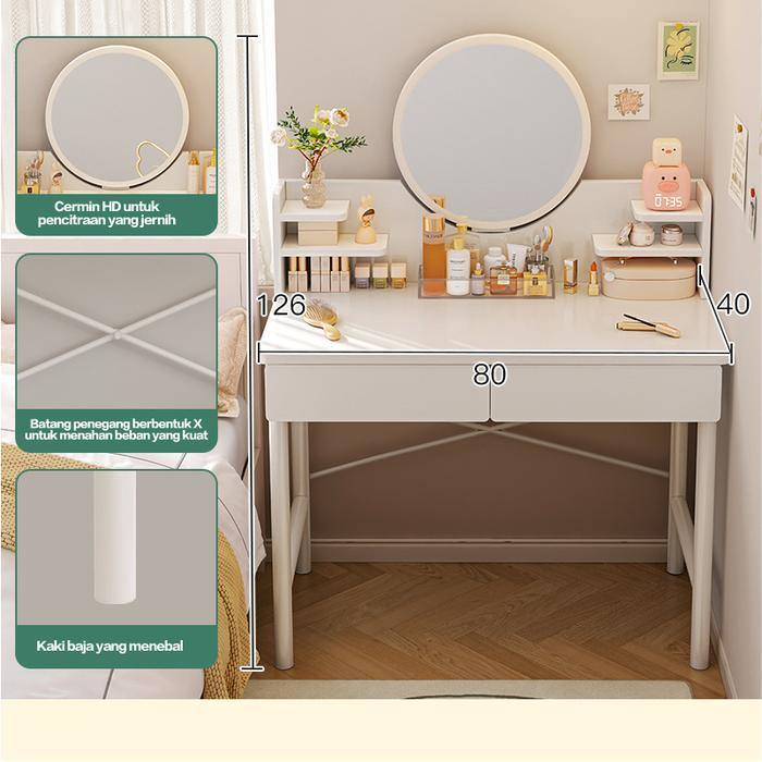 Gambar Meja Rias /  Meja Rias Besi / meja rias minimalis/meja rias kecil - Putih tidak LED dari Artimora Furniture undefined Tokopedia