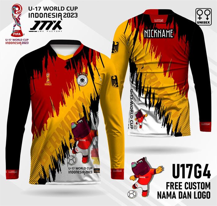 Gambar jersey jerman piala dunia u17 lengan panjang kaos bola piala dunia - Hitam, XS dari jmxfactory undefined Tokopedia