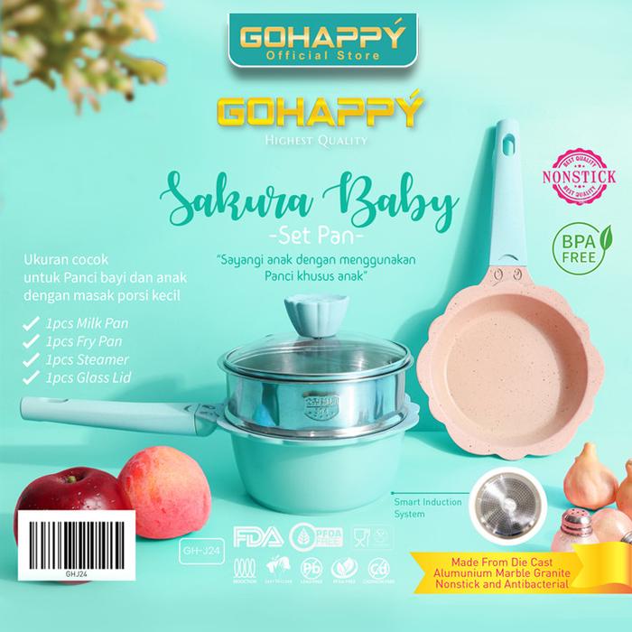 Gambar Peralatan Panci SET Bayi PINK SAKURA FLOWER Baby MPASI Cookware - tosca dari Trendy Electronic undefined Tokopedia