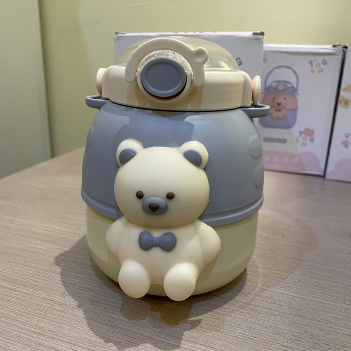 Gambar BoSheng Water Bottle Thermos Botol Minum Anak Stainless CuteBear 900ml - Putih dari d3sshop undefined 5 Tokopedia