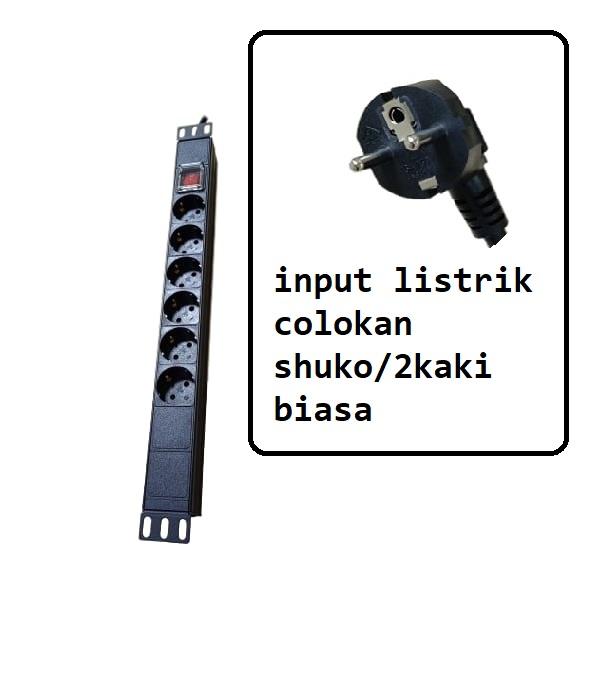 Gambar PDU 6 port Rack mount 19 inch 1 U power distribution unit - input shuko dari Gudang Rack Server undefined Tokopedia
