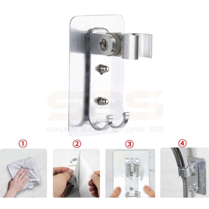 Gambar Gantungan Shower / Hanger Shower Holder Bracket Shower Adjustable - putih 3 dari SinarBaruStores89 undefined Tokopedia