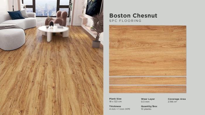 Gambar SPC MARVEL 5 mm Purecore+ (+IXPE) - BOSTON CHESTNUT dari Toko Lantai Kayu undefined Tokopedia