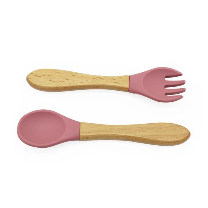 Gambar Set Peralatan Makan Bayi Feeding Set Silikon Tempat Makan Dinosaurus - SPOON N FORK, ROSE PINK dari Tembem Baby Mart undefined Tokopedia