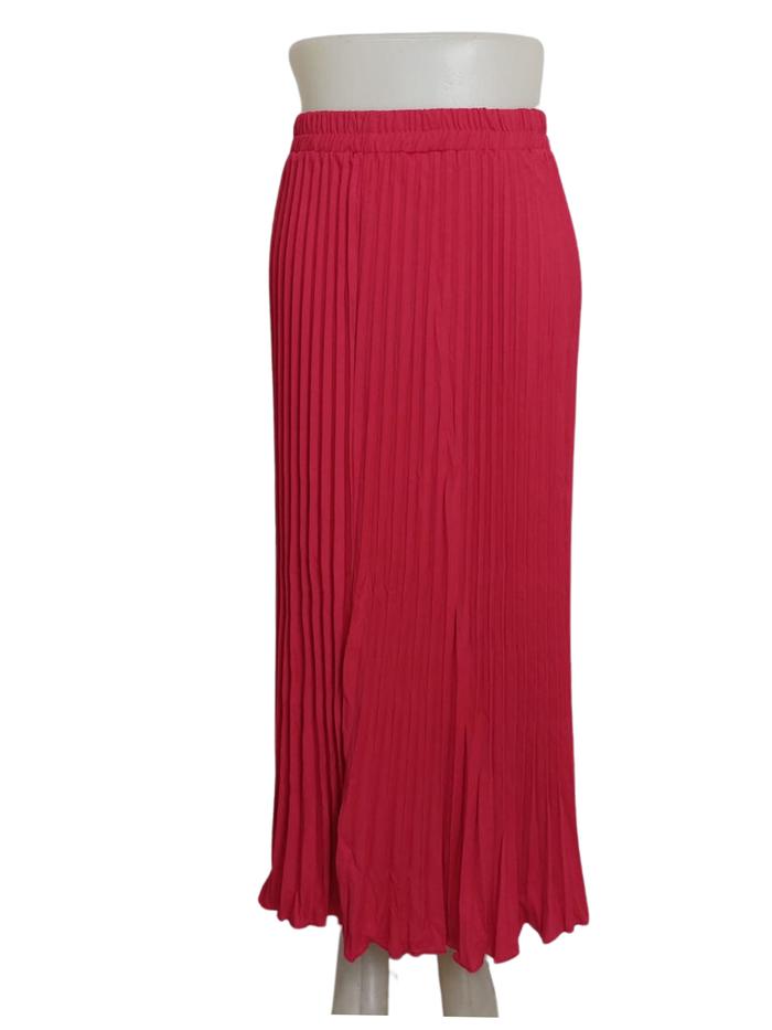 Gambar Rok Plisket Panjang Jumbo Wanita Dewasa Bawahan Muslim Lebar - Rose Magenta dari NHM Online undefined Tokopedia