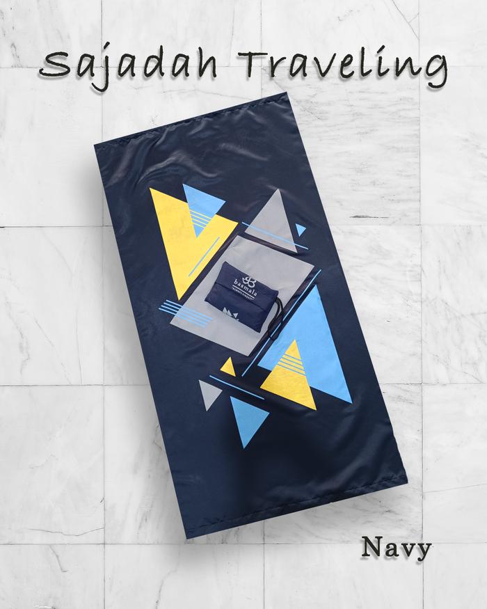 Gambar Sajadah Traveling Mudah Dibawa Bahan Waterproof Anti Slip - NavySegitiga, 60 x 110 dari Basmala Store Kota Tangerang Selatan Tokopedia