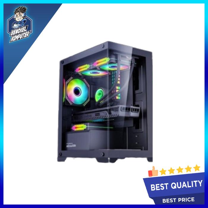 Gambar CASING PC ARMAGGEDDON AQUARON BLACK INCLUDE 3 FAN RGB dari bengkelkomputerptk undefined Tokopedia