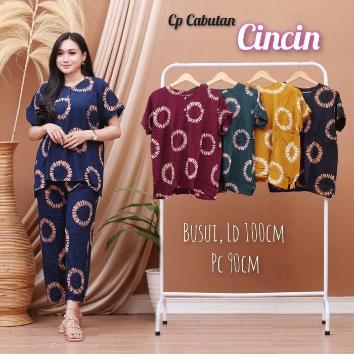 Gambar SETELAN CELANA PANJANG WANITA BAJU SANTAI SET RAYON CP CABUTAN CINCIN - Navy dari DAFIN@ BATIK PEKALONGAN undefined Tokopedia