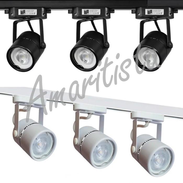 Gambar Track light LED isi 2 Lampu sorot LED 7watt GU10 Rell ( 1 Meter ) - Body Hitam, Tanpa isi Lampu dari Amaritista undefined Tokopedia