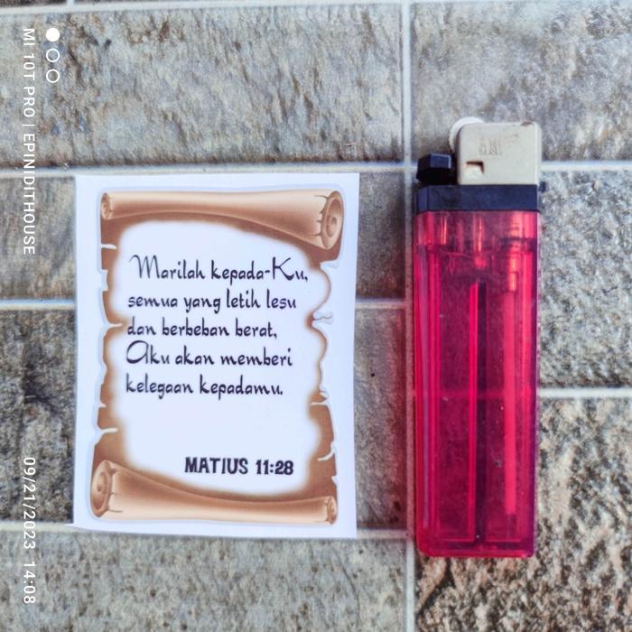 Gambar Stiker Kristen Katolik Ayat Alkitab Matius Amsal Trust Faith God Doa - Matius 11 28 dari Epinidithouse undefined Tokopedia