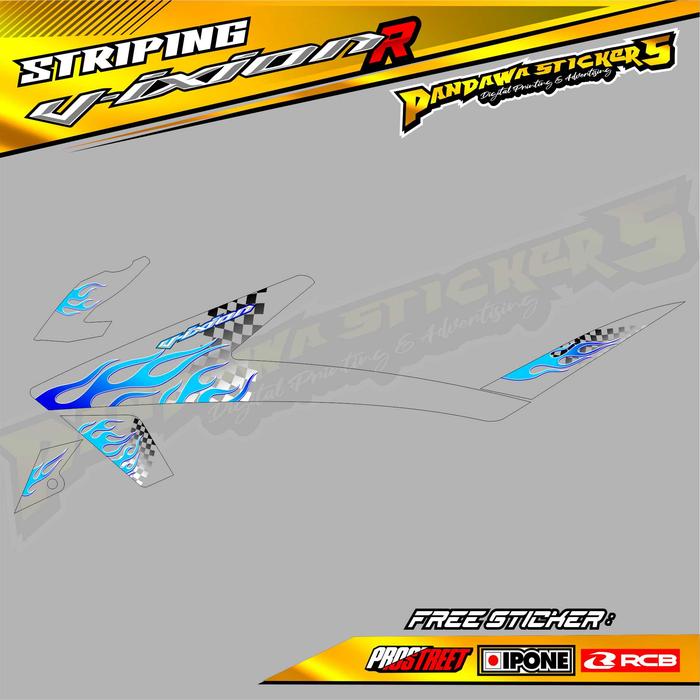 Gambar STRIPING VARIASI MOTOR VIXION R ALL NEW API STYLE / STIKER VIXION R - Biru, HOLOGRAM dari Petrok Striping undefined Tokopedia