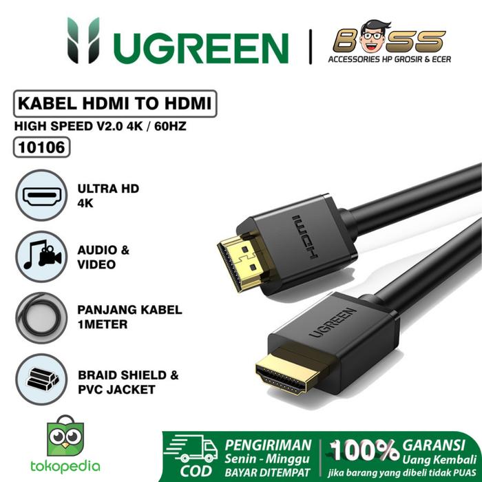 Jual Kabel HDMI To HDMI Ultra HD 4K HDR UGREEN High Speed Quality 4K ...
