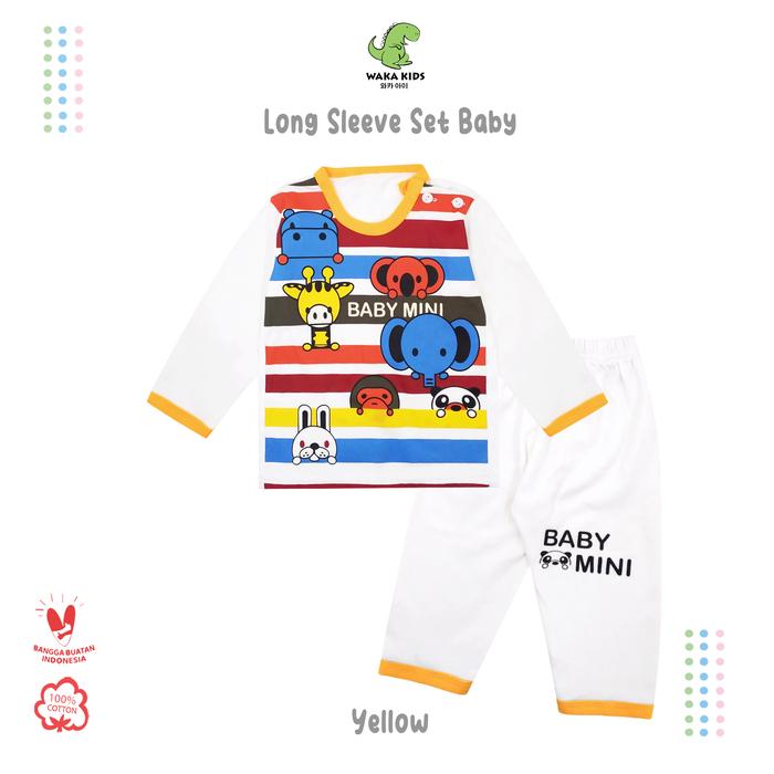 Gambar Wakakids Setelan Bayi Baju Lengan Panjang Set Piyama Baby Animal 2784 - Kuning dari Wakakids undefined Tokopedia