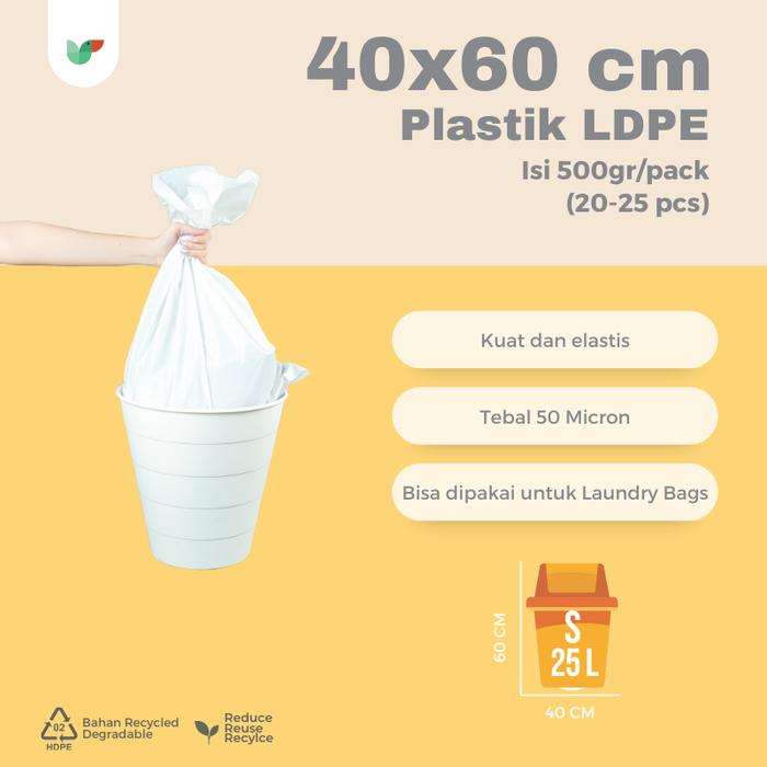 Gambar Packbag ID Plastik Jumbo LDPE Recycle Putih Susu 50 Micron Tebal Kuat 500gr - Ideal untuk Kargo, Laundry Bags & Sampah - 40x60cm dari PACKBAGID Kota Tangerang Tokopedia