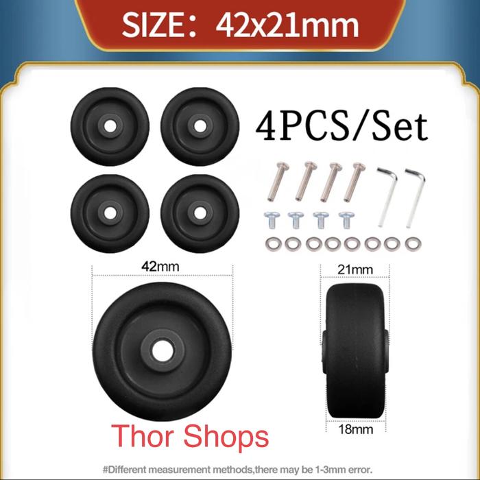 Gambar 4 roda set koper pengganti replacement wheel all size - 42mm dari Thor Shops undefined Tokopedia