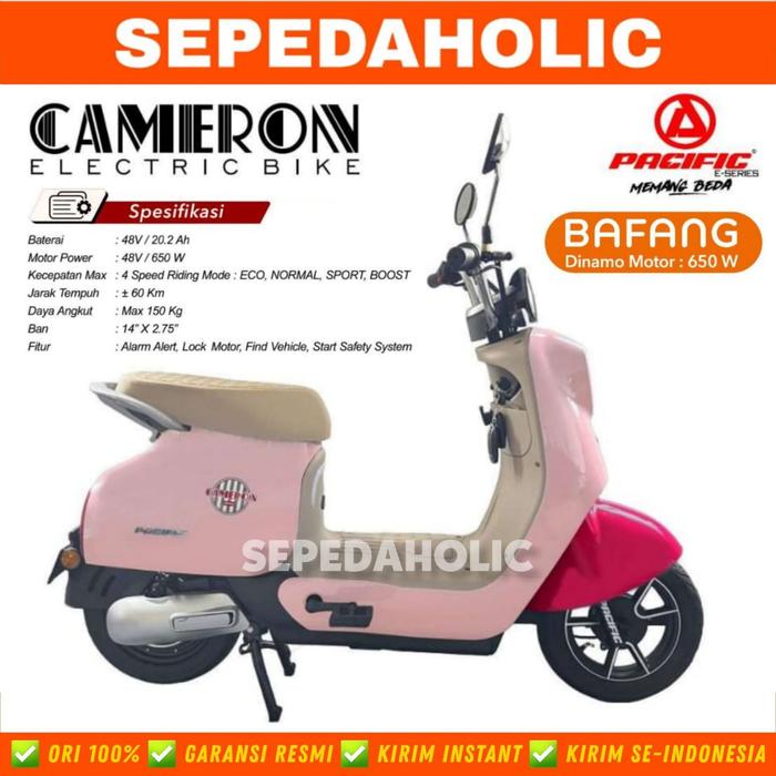 Gambar Sepeda Listrik PACIFIC CAMERON 650 Watt 20 AH Electric E Bike - Pink dari Sepedaholic undefined Tokopedia