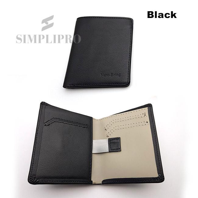 Gambar Dompet Tipis Kulit Mini Compact Bifold Leather Wallet nb-w1 - BLACK dari simplipro undefined Tokopedia