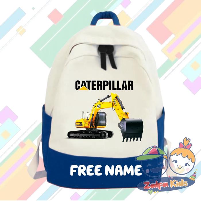 Gambar TAS RANSEL SEKOLAH ANAK CATERPILLAR EXCAVATOR FREE NAMA - Navy Blue dari ZALFA KIDS APPAREL undefined Tokopedia