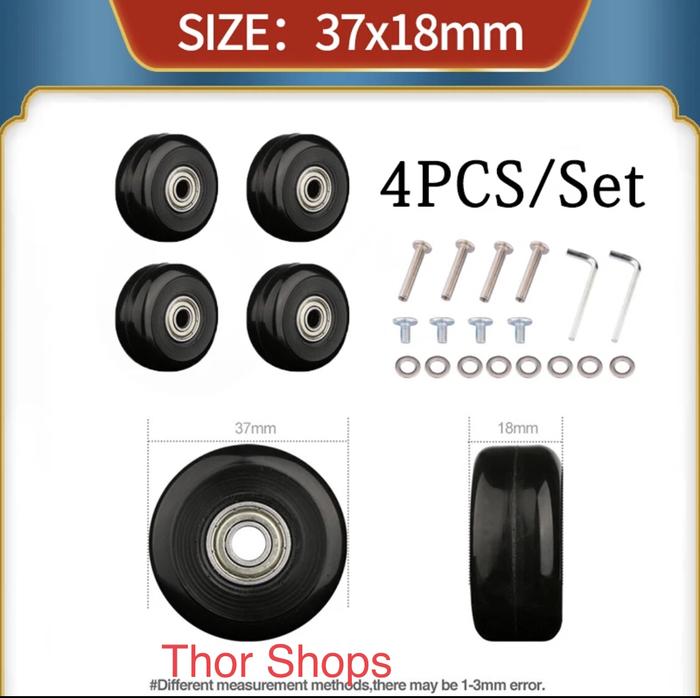 Gambar 4 roda set koper pengganti replacement wheel all size - 37mm dari Thor Shops undefined Tokopedia