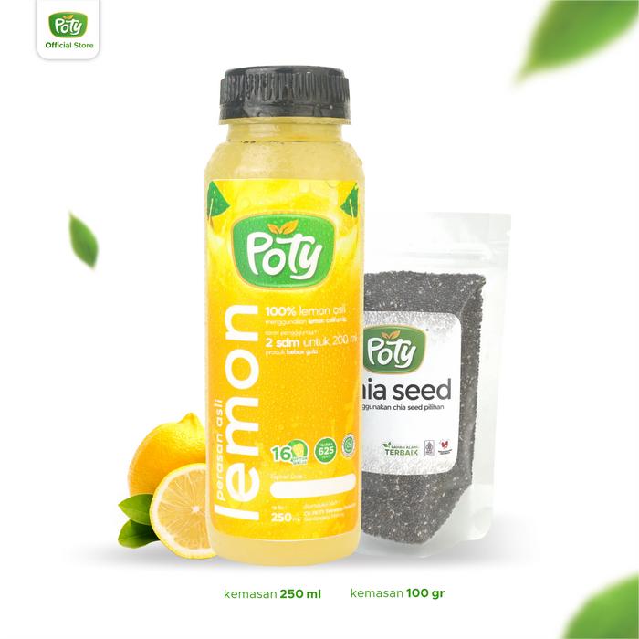 Gambar SARI LEMON ASLI 100% / MINUMAN DIET ALAMI PREMIUM ORIGINAL - 250 ML - +Chia Seed dari POTY Official undefined Tokopedia