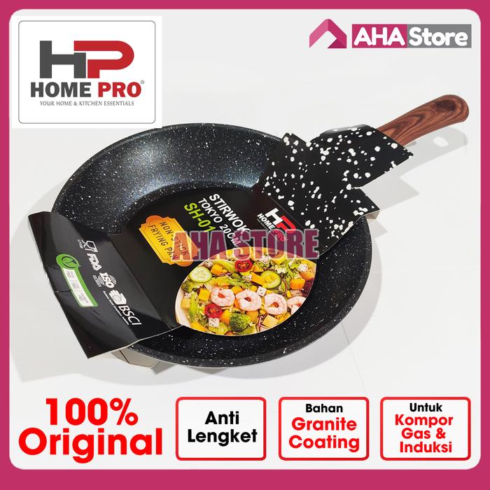Gambar Home Pro Fry Pan Penggorengan Wajan Granite Anti Lengket Stirwok Tokyo - 20 cm SH-01 dari AHA Store Indonesia_NEW undefined Tokopedia