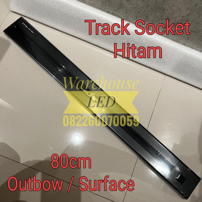 Gambar Stop Kontak Meja Rell Track Socket Rel Inbow Outbow Silver Hitam 60 80 - 80CM OB HITAM dari Warehouse LED undefined Tokopedia