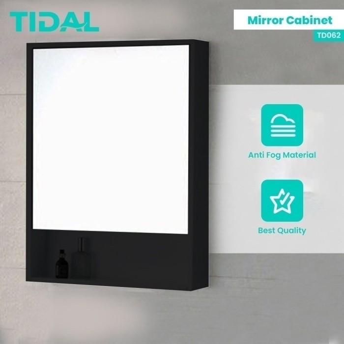 Gambar Cermin Kabinet Kamar Mandi Tidal TD062 - Hitam dari Tidal Official Store undefined Tokopedia