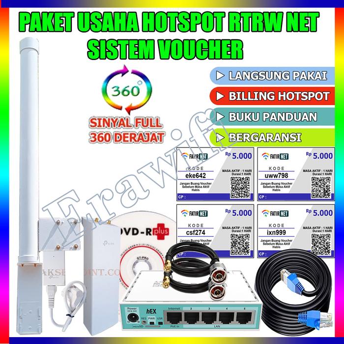 Gambar Paket Usaha Wifi Hotspot RT RW Net Voucher 3 Km 360 Derajat 30 dBm - RB750GR3 dari Era Wifi undefined Tokopedia