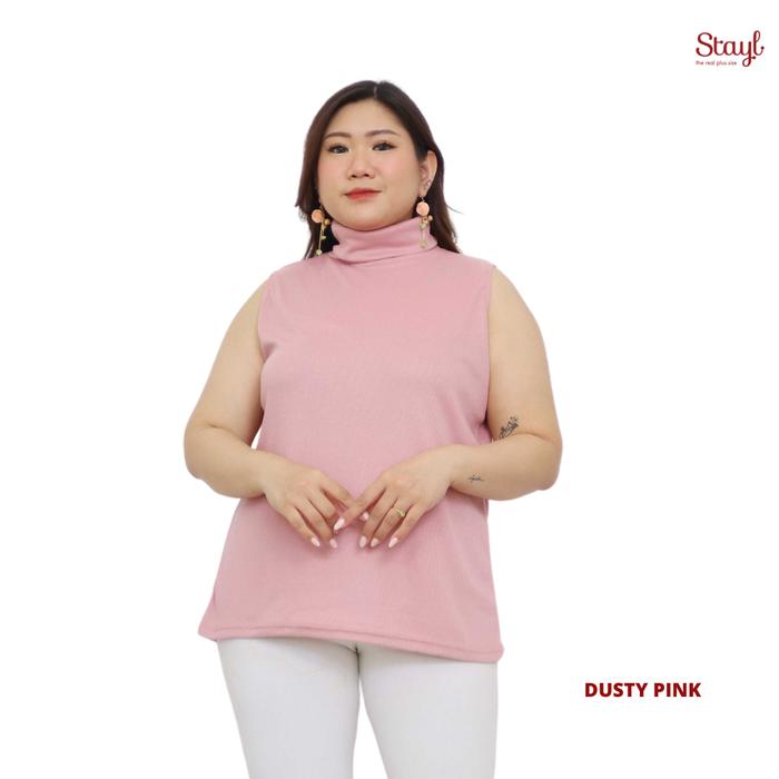 Gambar STAYL Kaos Turtleneck Wanita Jumbo LD 120 3XL Inner Tanpa Lengan Sofia - Dustypink dari STAYL Fashion Plus Size undefined Tokopedia