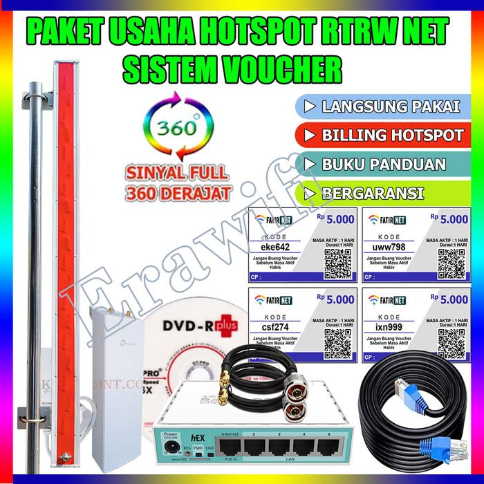 Gambar Paket Hotspot RT RW Net 5 Km Sistem Voucher Mimo Slotted 17 dBi 2,4 GH - RB750r2 dari Era Wifi undefined Tokopedia