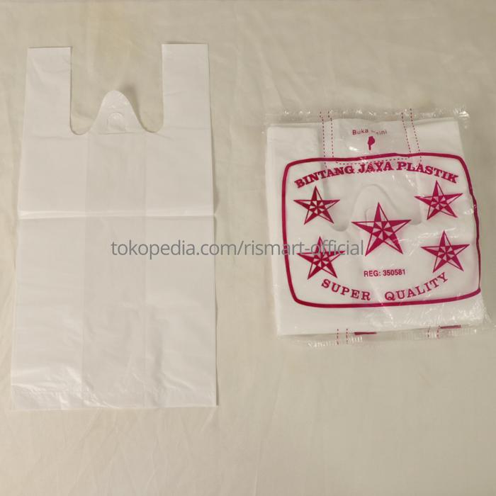 Gambar Kantong Plastik Kresek Putih Merk Bintang Jaya | 14 x 28 & 24 x 38 - 14 x 28 dari RISMART GADING SERPONG undefined Tokopedia