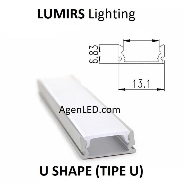 Gambar LUMIRS Kap Housing Aluminium Lampu LED Strip Dudukan Rel Bar Cover 1M - TIPE U dari AgenLED undefined Tokopedia
