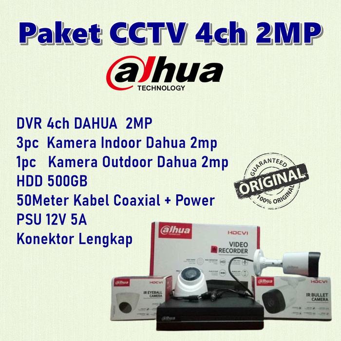 Gambar Paket Cctv 4channel - DAHUA dari Indo CCTV 88 undefined Tokopedia