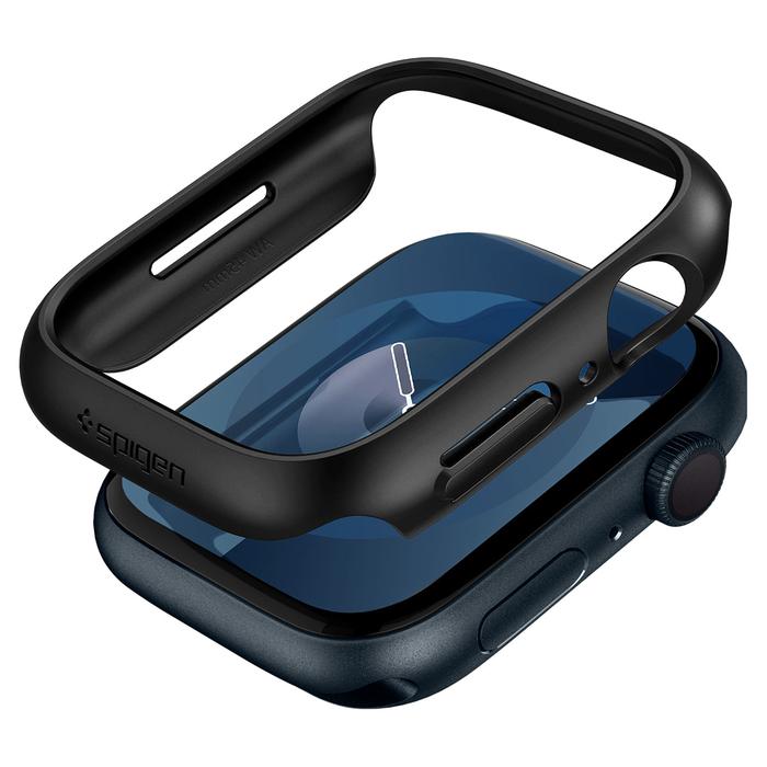 Gambar Case Apple iWatch Watch 9 8 45mm Spigen Thin Fit Slim Hardcase Casing - Black dari Xperience Store undefined Tokopedia