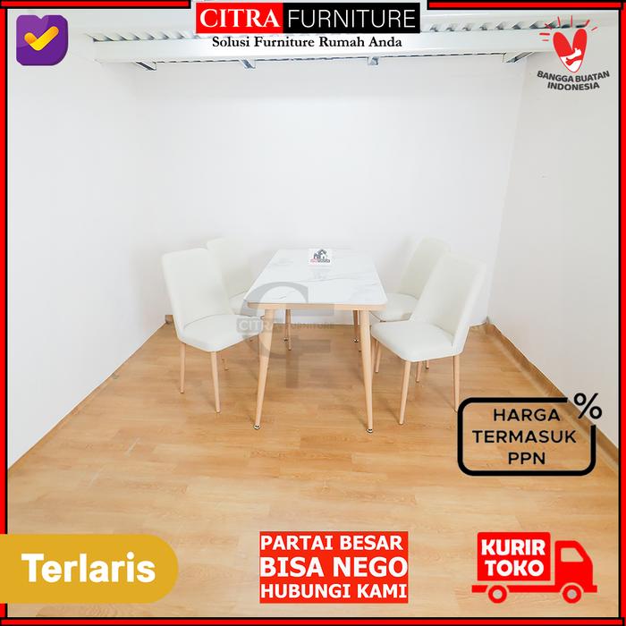 Gambar MONTANA SERIES | Meja Makan Marmer 4 Kursi Minimalis - CREAM. dari Citra furniture undefined Tokopedia