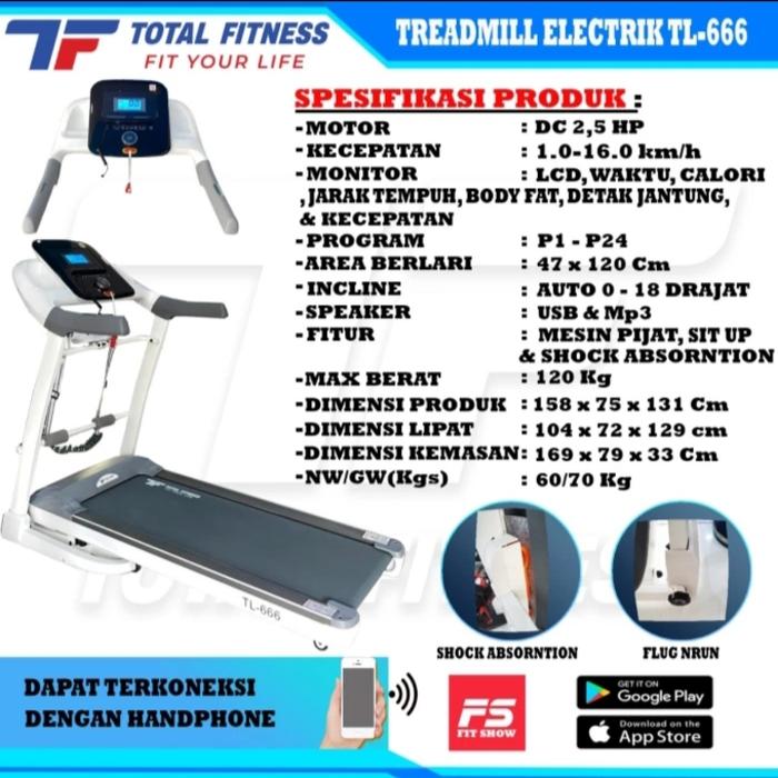 Gambar Treadmill Elektrik TL 666 produk terbaru total fitness dari BINTANG GYM undefined Tokopedia