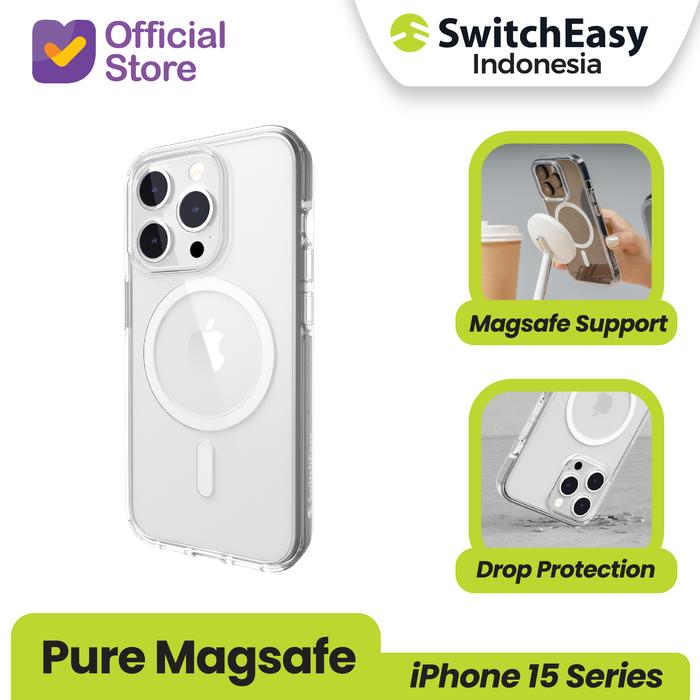 Gambar Case iPhone 15 Pro Max Plus SwitchEasy Pure Magsafe Slim Clear Casing - 15 Pro dari SwitchEasy Official undefined Tokopedia