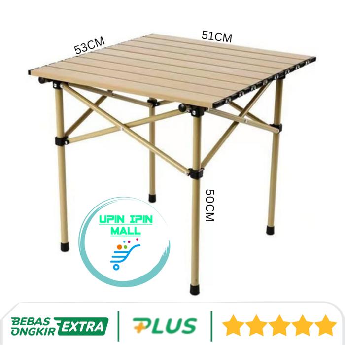 Gambar Meja Lipat Camping Outdoor Portable Meja Piknik Foldable TaffSPORT - Khaki 53x51x50 dari Upin Ipin Mall undefined Tokopedia