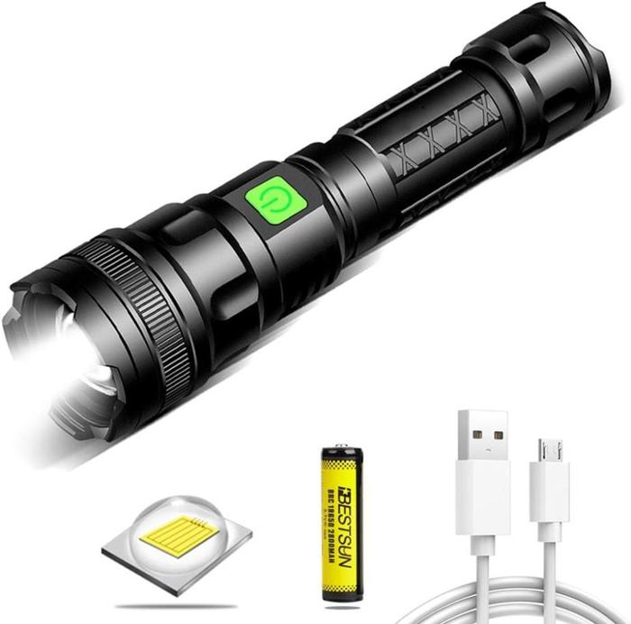 Gambar Senter LED Super Terang Tactical Zoom Outdoor Rechargeable Waterproof - T6 Zoom dari Surya Bright undefined Tokopedia