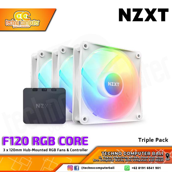 Gambar FAN CASING NZXT F120 RGB CORE - 120mm Triple RGB Fan with Controller - Putih dari Techno Computer Bali undefined Tokopedia
