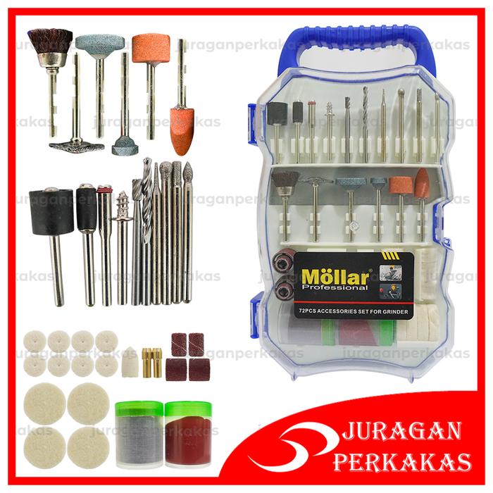 Gambar MOLLAR 72 PCS SET AKSESORIS MATA TUNER BOR MINI DIE GRINDER GERINDA dari Pedagang Powertools undefined Tokopedia