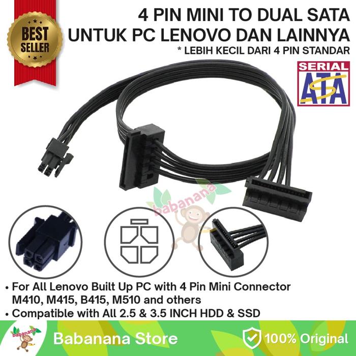 Gambar ATX 4 pin mini to 2 sata power kabel splitter converter hdd ssd - Cabang 2 dari babanana store undefined Tokopedia