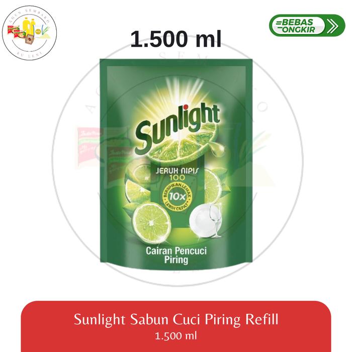 Gambar Sunlight Sabun Cuci Piring Refill ukuran 650/755/1500ml -Gratis Ongkir - 1500 mL dari AgenSembakoBL undefined Tokopedia