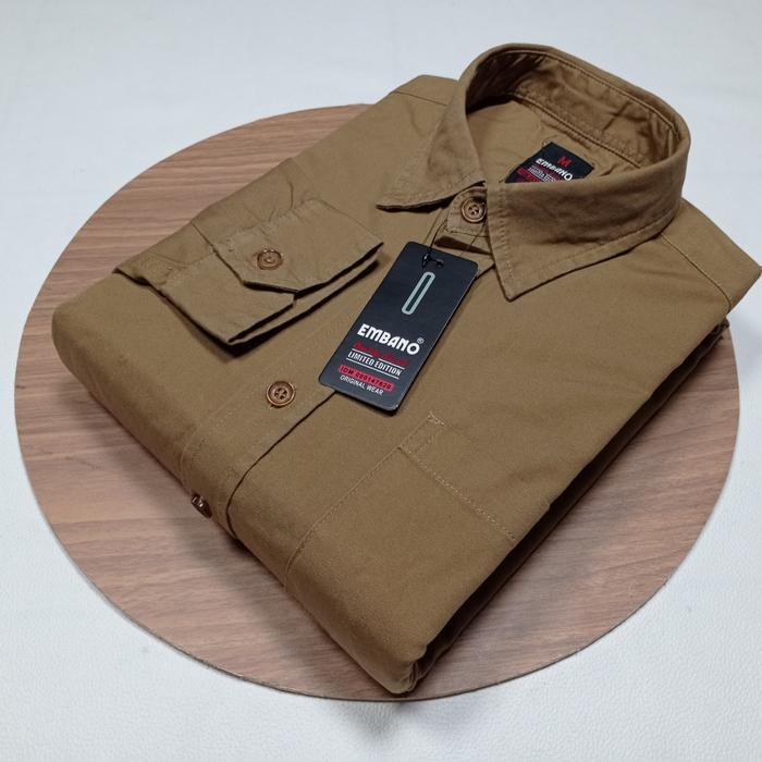 Gambar Kemeja Polos Warna Milo Panjang Kanvas Cowok/Pria Murah Premium! - M dari kemejagallery undefined Tokopedia