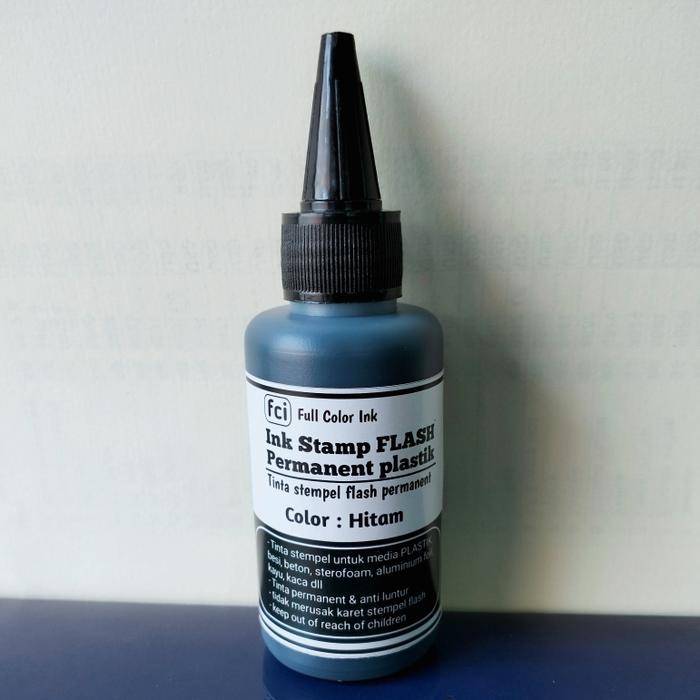 Gambar Tinta stempel flash permanen plastik isi 100 ML - Hitam, 100 ML dari full color Ink undefined Tokopedia