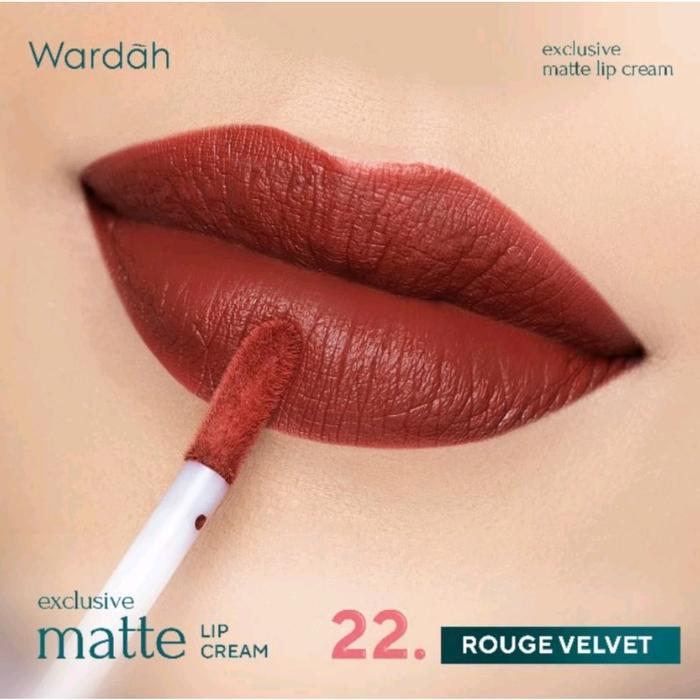 Gambar WARDAH EXCLUSIVE MATTE LIP CREAM NEW FORMULA DRY FREE SPF 20 PA++ - 22 ROUGE VELVET dari Shine beauty olshop undefined Tokopedia